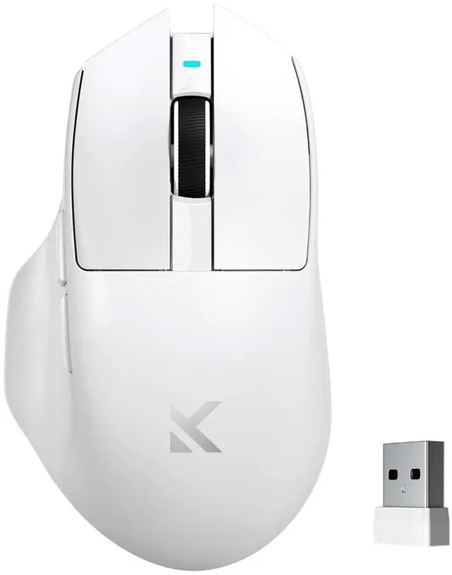 Main image of MCHOSE G7 Lightweight Ergonomic Wireless Mouse, PAW3311 12K DPI Sensor, Tri-Mode Connection, Wireless/Wired 1K Polling, 59g Weight, 800mAh Battery (White)