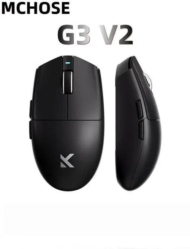 Main image of MCHOSE G3 V2 Wireless Gaming Mouse, Symmetrical, PAW3311, 12K DPI, Tri-Mode Connection, 59g Weight, 800mAh Battery (Black)