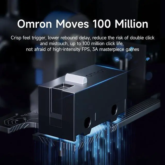 Alt view image 4 of 7 - MCHOSE G3 V2 Wireless Gaming Mouse, Symmetrical, PAW3311, 12K DPI, Tri-Mode Connection, 59g Weight, 800mAh Battery (Black)