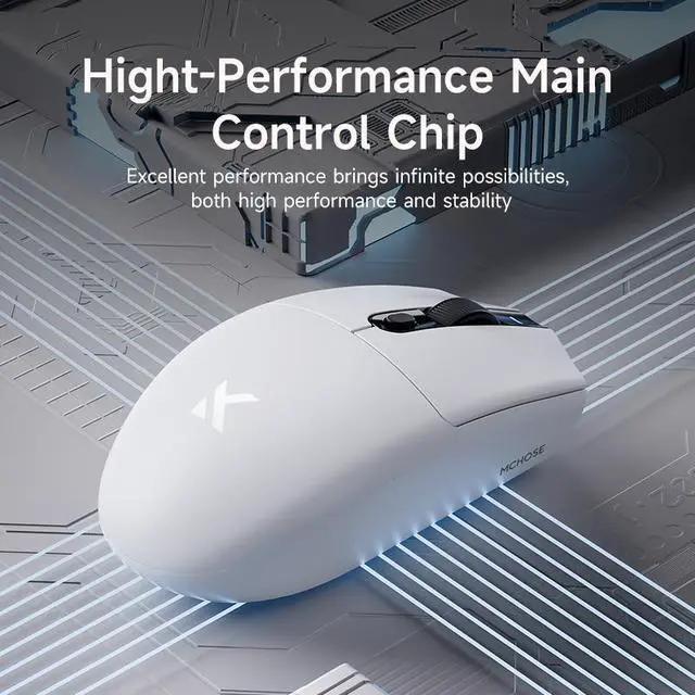 Alt view image 5 of 7 - MCHOSE G3 V2 Wireless Gaming Mouse, Symmetrical, PAW3311, 12K DPI, Tri-Mode Connection, 59g Weight, 800mAh Battery (Black)