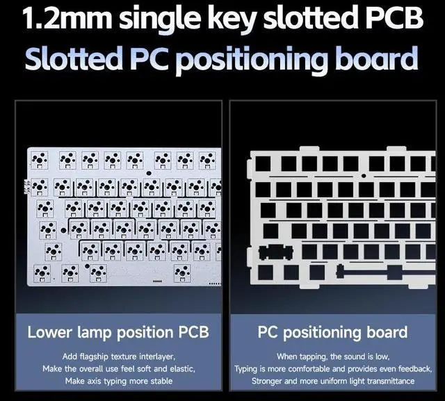 Alt view image 4 of 6 - MCHOSE G75 Pro Wireless Mechanical Keyboard, 75% Layout, Gasket Mounted, 5 Layers Dampening,RGB Backlit, 2.4GHz/BT/Wired Tri-Mode, Hot Swappable (Crystal Black, Matcha Latte Switch)