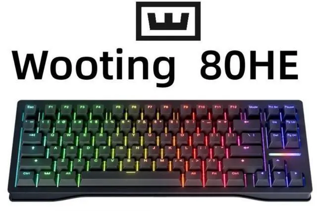 Main image of Wooting 80HE Wired gaming mechanical keyboard, Magnet Switch, Hot Swappable,PBT Keycaps, Black (PCR ABS Case)