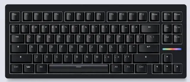 Alt view image 2 of 7 - Wooting 80HE Wired gaming mechanical keyboard, Magnet Switch, Hot Swappable,PBT Keycaps, Black (PCR ABS Case)