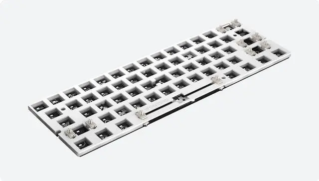 Main image of Wooting 60HE+ Module, Universal 60% size, Equipped with a Polycarbonate (PC) switch plate, silicone sandwich pad, and screw-in stabilizers.