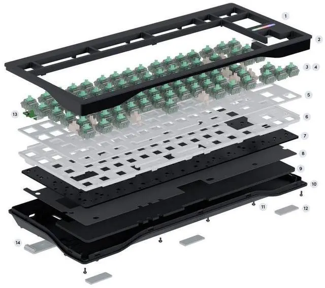 Alt view image 2 of 7 - Wooting 80HE Wired gaming mechanical keyboard, Magnet Switch,Hot Swappable,PBT Keycaps, Black (Zinc Alloy Case)