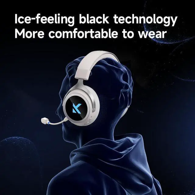 Alt view image 5 of 6 - MCHOSE X9 Wireless Gaming Headset 7.1 Surround Sound for PS5, PS4, PC, SWITCH, Gaming Headphones with Noise Canceling Mic, Low 15ms Latency, Black