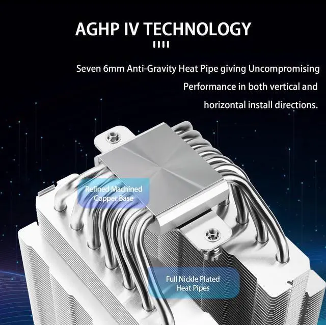 Alt view image 2 of 6 - Phantom Spirit 120 SE ARGB High-Performance CPU Cooler,Dual-Tower Design, Dual PWM Fan,7 Copper Heat Pipes CPU Air cooler, AGHP Technology,For AMD AM4 AM5/Intel 1700/1150/1151/1155/1200