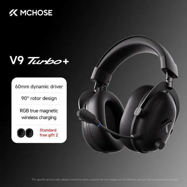 Main image of MCHOSE V9 Turbo Wireless Gaming Headset 7.1 Surround Sound for PS5 PS4 PC SWITCH TOPSPEED Gaming Headphones with Noise Canceling Mic, 200Hr Battery, Low 15ms Latency, BT Wireless FPS Games