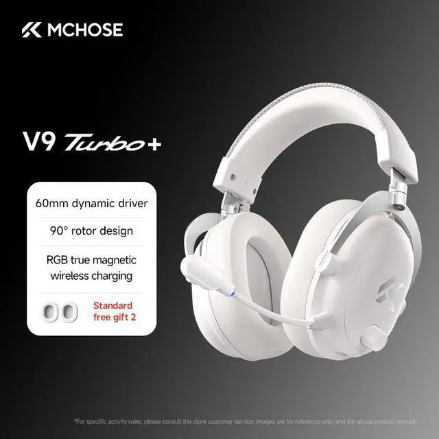Main image of MCHOSE V9 Turbo Wireless Gaming Headset 7.1 Surround Sound for PS5 PS4 PC SWITCH TOPSPEED Gaming Headphones with Noise Canceling Mic, 200Hr Battery, Low 15ms Latency, BT Wireless FPS Games