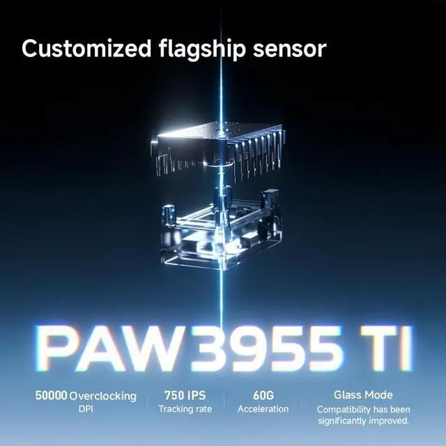 Alt view image 4 of 7 - MCHOSE A7 V3 Ultra+ Wireless Mouse, computer mouse, flagship PAW3955 TI sensor, wired 8K/wireless 8K/Bluetooth, 50K DPI (overclocked), with RGB magnetic charger, weight 59g