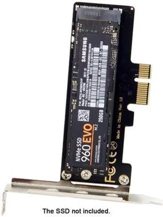 Alt view image 2 of 7 - Low Profile PCI-E 3.0 x1 Lane to M.2 NGFF M-Key SSD Nvme AHCI PCI Express Adapter Card SA-008
