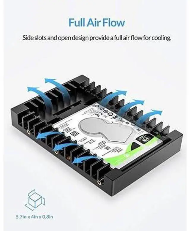 Alt view image 5 of 7 - 25 SSD SATA to 35 Hard Drive Adapter Internal Drive Bay Converter Mounting Bracket Caddy Tray for 795125mm 25 inch HDDSSD with SATA III Interface