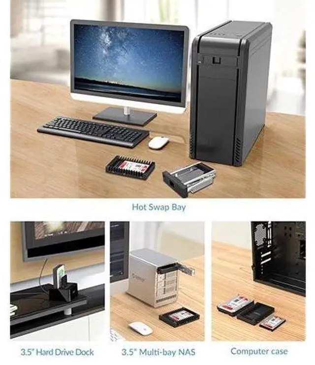 Alt view image 6 of 7 - 25 SSD SATA to 35 Hard Drive Adapter Internal Drive Bay Converter Mounting Bracket Caddy Tray for 795125mm 25 inch HDDSSD with SATA III Interface