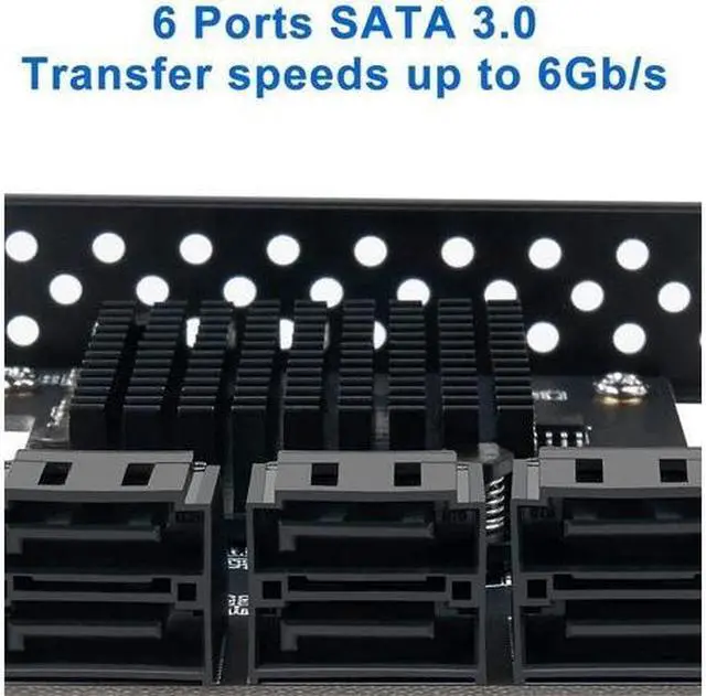 Alt view image 3 of 5 - 6 Port SATA III PCIe Card, PCIe SATA III Controller Card to 6GB/S Internal Adapter Converter PCI SATA 3.0 Expansion Card