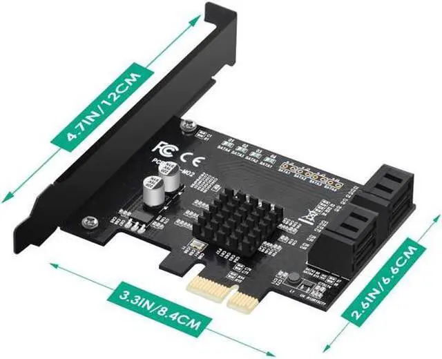 Alt view image 3 of 4 - PCIe SATA Card 4 Ports,6 Gbps SATA 3.0 PCIe Card,PCIe to SATA Controller Expansion Card,SATA 3.0 Non-Raid,Can be Use as System Boot Disk,Support SSD/HDD Hard Disk
