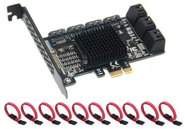 Main image of SATA 3 Expansion Card 10 Port, RIITOP PCI-e Express x1 SATA 6G Controller Card, SATA iii 6Gbps PCIe Adapter Card, Come with Low Profile Bracket and SATA3 Cables