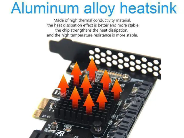 Alt view image 5 of 7 - SATA 3 Expansion Card 10 Port, RIITOP PCI-e Express x1 SATA 6G Controller Card, SATA iii 6Gbps PCIe Adapter Card, Come with Low Profile Bracket and SATA3 Cables