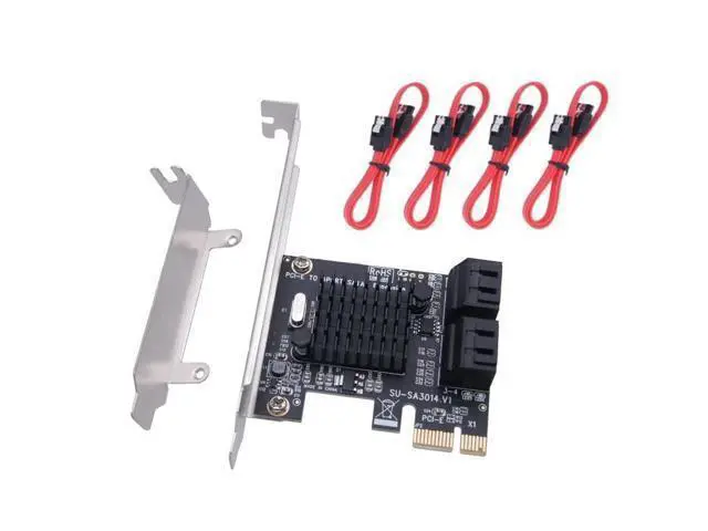 Alt view image 2 of 5 - 4 Port SATA III Expansion Card 6Gbps PCIe 1X to SATA 3.0 Adapter Converter Card Support IPFS Hard Disk Devices Card