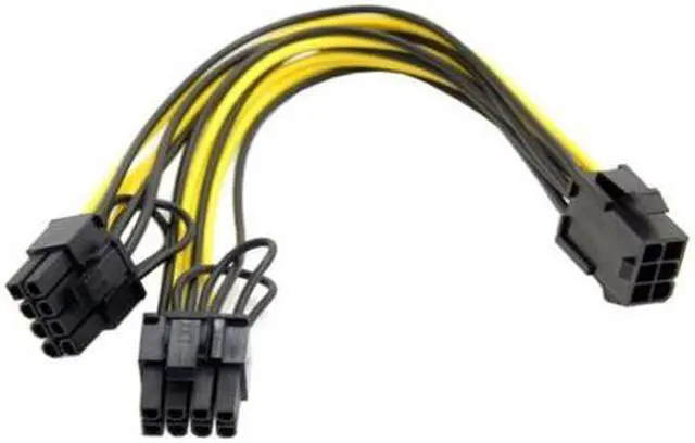 Main image of FVH PCI-E PCI Express ATX 6Pin Male to Dual 8Pin & 6Pin Female Video Card Extension Splitter Power Cable PW-185