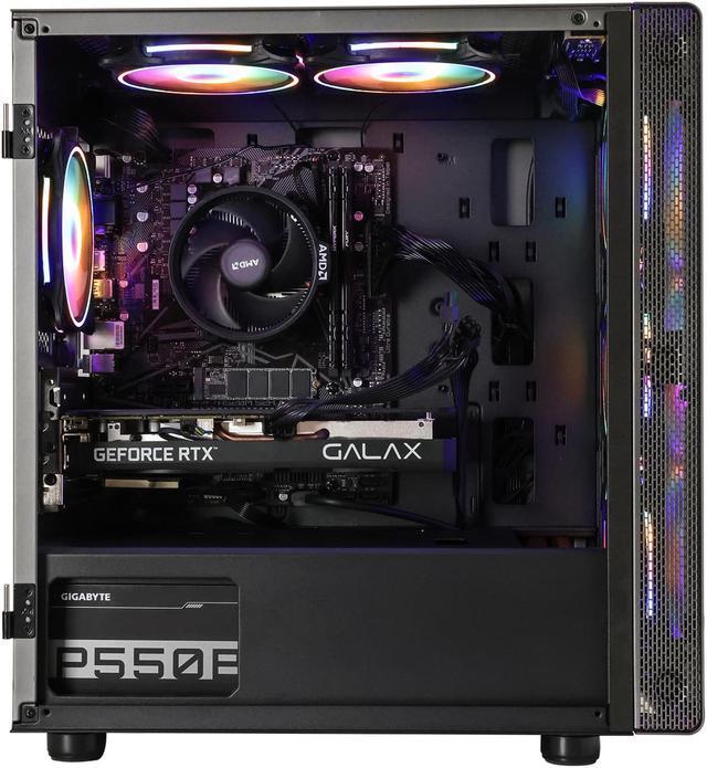 Alt view image 6 of 7 - MXZ Gaming PC Desktop Computer, AMD Ryzen 5 5600 3.7GHz, GeForce RTX 4060 , 16GB DDR4, NVME 1T SSD, 6RGB Fans, Win 11 Pro Ready, Gamer Desktop Computer(R5 5600| RTX 4060)