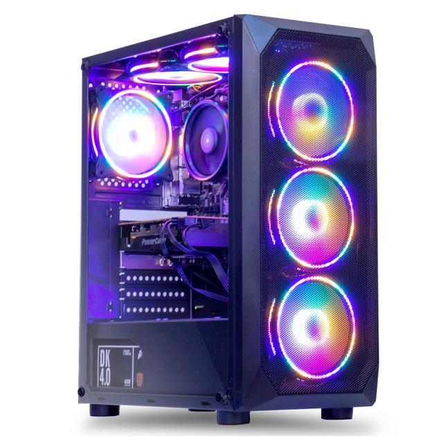 MXZ Gaming PC Computer AMD Ryzen 5 5500 3.6GHz, GTX1660S,16GB(8G*2) DDR4 3200,NVME 500GB SSD, 6RGB Fans, WIFI & Win 11 Pro Ready, Gamer Desktop Computer (R5 5500| GTX1660S)