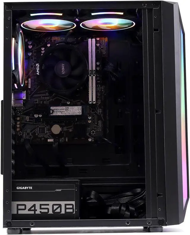 Alt view image 5 of 7 - MXZ Gaming PC Desktop Computer, AMD Ryzen 5 8600G 3.6GHz, AMD Radeon Vega 7 Graphics,A620, 16GB DDR5, NVME 1 T SSD, 6RGB Fans, Win 11 Pro Ready,  Gamer Desktop Computer(R5 8600G)