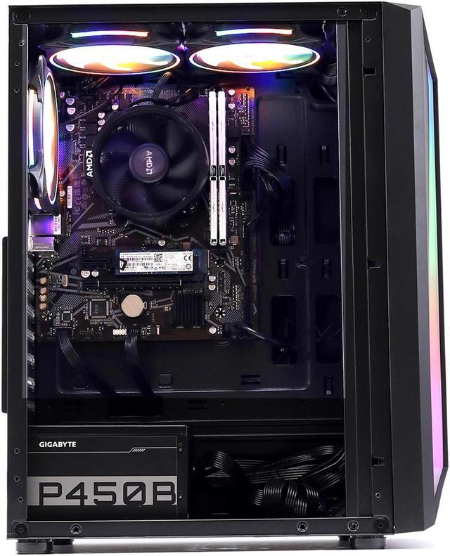 Alt view image 6 of 7 - MXZ Gaming PC Desktop Computer, AMD Ryzen 5 5600GT 3.6GHz, AMD Radeon RX Vega 7 Graphics,16GB DDR4, NVME 1TB SSD, 6RGB Fans, Win 11 Pro Ready, Gamer Desktop Computer (R5 5600GT)