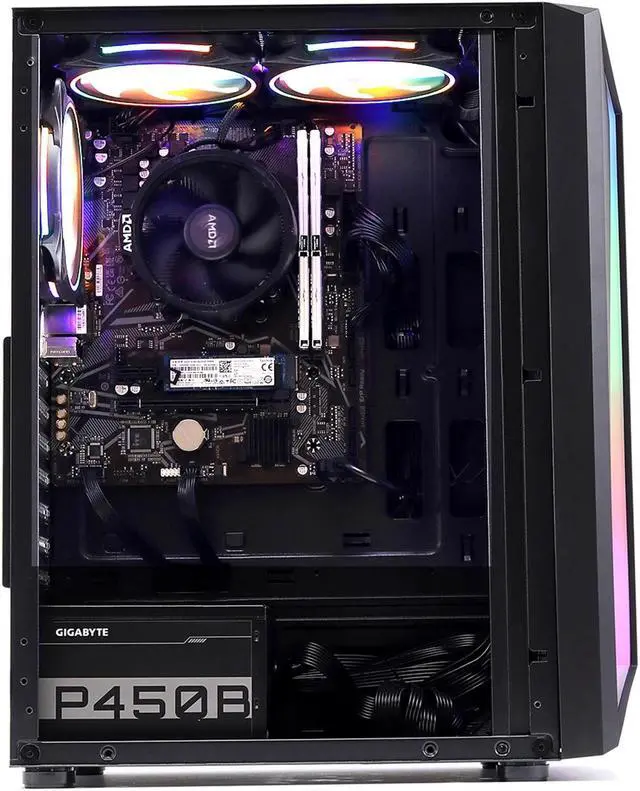 Alt view image 5 of 7 - MXZ Gaming PC Desktop Computer, AMD Ryzen 5 8500G 3.6GHz, AMD Radeon Vega 7 Graphics,A620, 16GB DDR5, NVME 1 T  SSD, 6RGB Fans, Win 11 Pro Ready, Gamer Desktop Computer(R5 8500G)