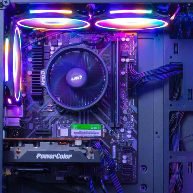 Alt view image 4 of 7 - MXZ Gaming PC Computer , AMD Ryzen 5 3500X ,RX 6500XT,8GB DDR4, NVME M2 500GB, 5 RGB Fans, Windows 11 Pro Ready to Use, Gamer Desktop Computer (R5 3500X| RX6500XT)