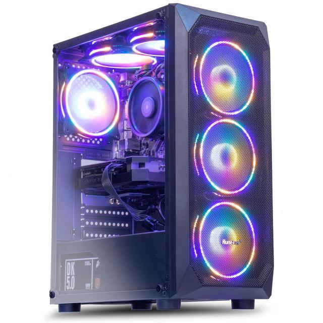 MXZ Gaming PC Computer , AMD Ryzen 5 3500X, RX 6600,8GB*2(16GB) DDR4, NVME M2 500GB, 5 RGB Fans, Windows 11 Pro Ready to Use, Gamer Desktop Computer