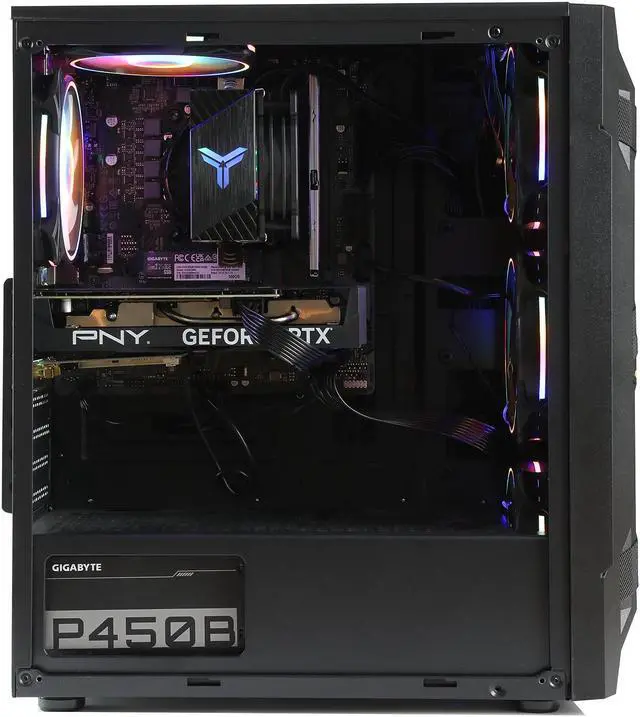 Alt view image 7 of 7 - MXZ Gaming PC Computer Intel Core i5 9400F, RX 6600, 8GB*2(16GB) DDR4, NVME M2 500GB, 5 RGB Fans, Windows 11 Pro Ready to Use, Gamer Desktop Computer (I5 9400F|RX 6600)