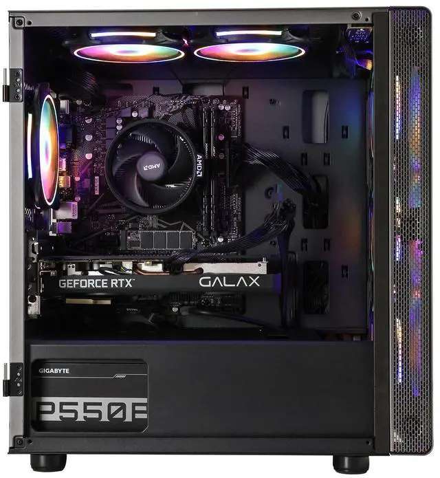 Alt view image 4 of 7 - MXZ Gaming PC Computer AMD Ryzen 5 5600 3.6GHz,RX7650GRE, 16GB(8G*2) DDR4, NVME 1T SSD, 6RGB Fans, WIFI & Win 11 Pro Ready, Gamer Desktop Computer,(R5 5600|RX 7650 GRE)