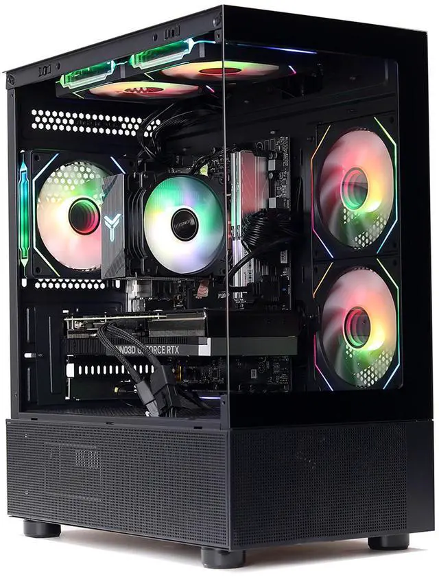 Main image of MXZ High Performance Gaming PC, AMD Ryzen 5 7500F,GeForce RTX 5060, B650,16GB DDR5,1TB NVME, 5 RGB Fans, Windows 11 Pro Ready to use (R5 7500F| RTX 5060)