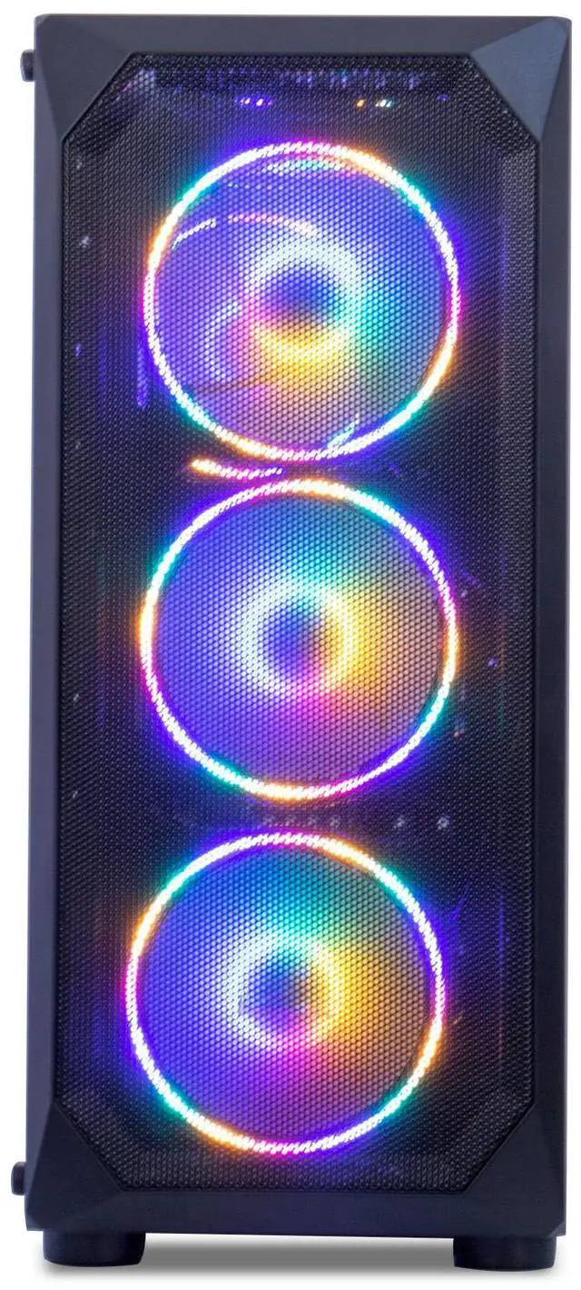Alt view image 2 of 7 - MXZ Gaming PC Computer AMD Ryzen 5 5500 3.6GHz, RTX 3060 12GB, B450M,16GB(8G*2) DDR4 3200,NVME 1T SSD, 6RGB Fans, WIFI & Win 11 Pro Ready, Gamer Desktop Computer
