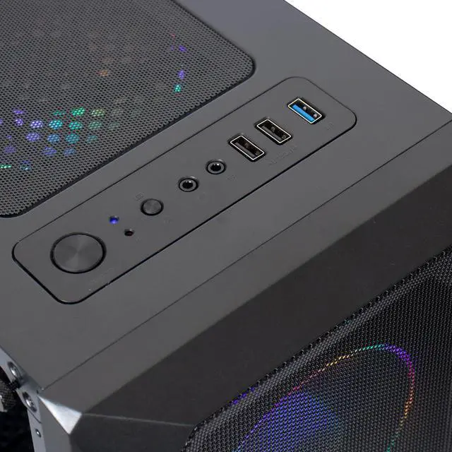 Alt view image 6 of 7 - MXZ Gaming PC Computer AMD Ryzen 5 5500 3.6GHz, RTX 3060 12GB, B450M,16GB(8G*2) DDR4 3200,NVME 1T SSD, 6RGB Fans, WIFI & Win 11 Pro Ready, Gamer Desktop Computer