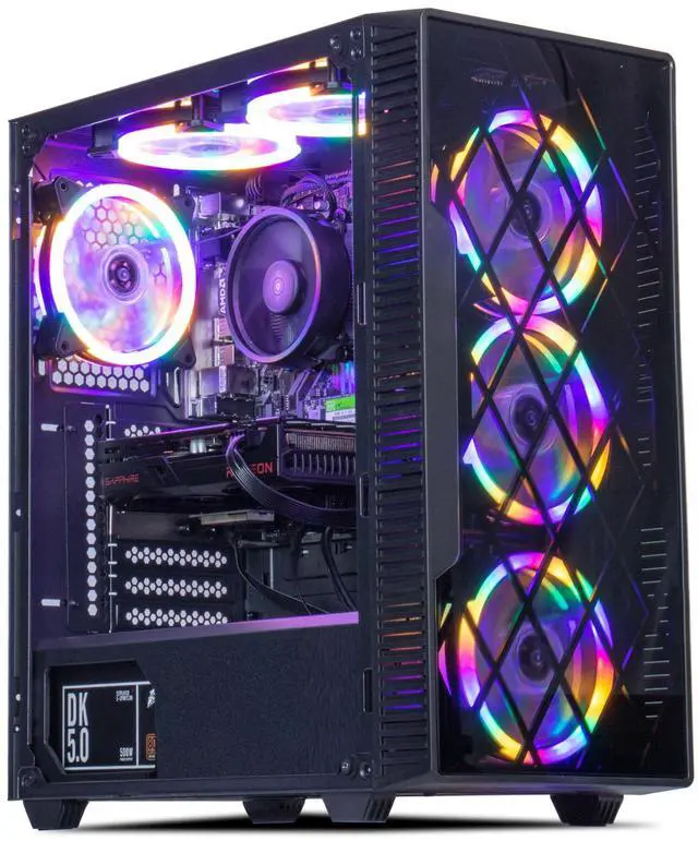 Main image of MXZ Gaming PC Desktop Computer, AMD Ryzen 5 4500 3.6GHz, GTX1660S,16GB(8G*2) DDR4, NVME 500GB SSD, 6RGB Fans, Win 11 Pro Ready, Gamer Desktop Computer(R5 4500|GTX1660S)