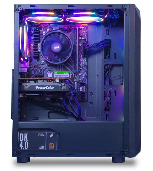 Alt view image 6 of 6 - MXZ Gaming PC Computer AMD Ryzen 5 3600, GeForce RTX 4060, 8GB*2(16GB) DDR4, NVME M2 500GB, 5 RGB Fans, Windows 11 Pro Ready to Use, Gamer Desktop Computer