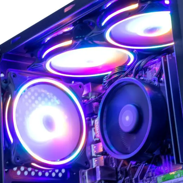 Alt view image 5 of 7 - MXZ Gaming PC Computer AMD Ryzen 5 3600, GeForce RTX 2060, 8GB*2(16GB) DDR4, NVME M2 500GB, 5 RGB Fans, Windows 11 Pro Ready to Use, Gamer Desktop Computer