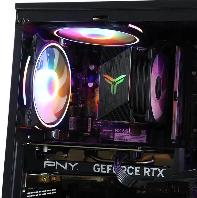 Alt view image 2 of 7 - MXZ Gaming PC Computer Intel Core i5 9400F, RX 580, 8GB DDR4, NVME M2 500GB, 5 RGB Fans, Windows 11 Pro Ready to Use, Gamer Desktop Computer
