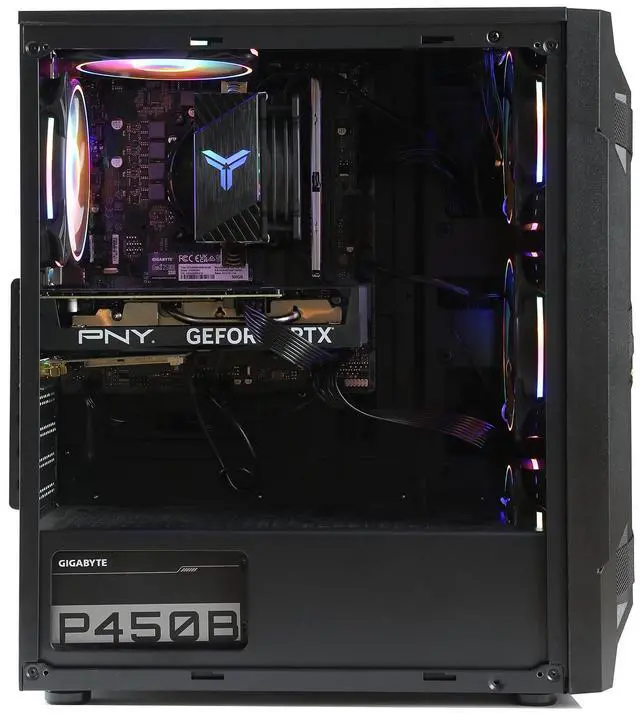 Alt view image 7 of 7 - MXZ Gaming PC Computer Intel Core i5 9400F, RX 580, 8GB DDR4, NVME M2 500GB, 5 RGB Fans, Windows 11 Pro Ready to Use, Gamer Desktop Computer