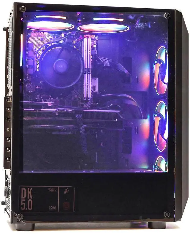 Alt view image 7 of 7 - MXZ Gaming PC Computer AMD Ryzen 5 5500 3.6GHz, GeForce GTX 1660S,16GB(8G*2) DDR4 3200,NVME 500GB SSD, 6RGB Fans, WIFI & Win 11 Pro Ready, Gamer Desktop Computer