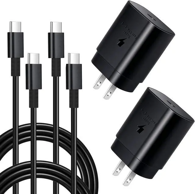 Main image of Samsung 25W Wall Charger Fast Charging and 3ft Type C Cable | 2 Pack |  For Samsung Galaxy S20/S10 5G /Note 10/Note 10 Plus/Note 20/S9 S8/S10e,iPad Pro 12.9/11,Google Pixel 3a 4 3 2/Pixel 2 XL 3XL 4XL