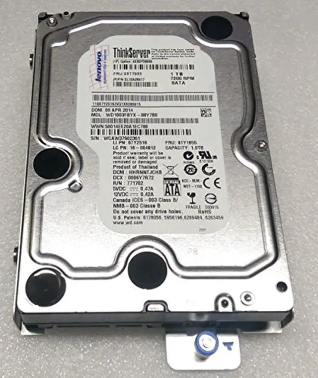 Alt view image 8 of 9 - ThinkServer 4XB0F28665 1TB 7200 RPM SATA 6.0Gb/s 3.5" Enterprise Hard Drive for ThinkServer RS-Series