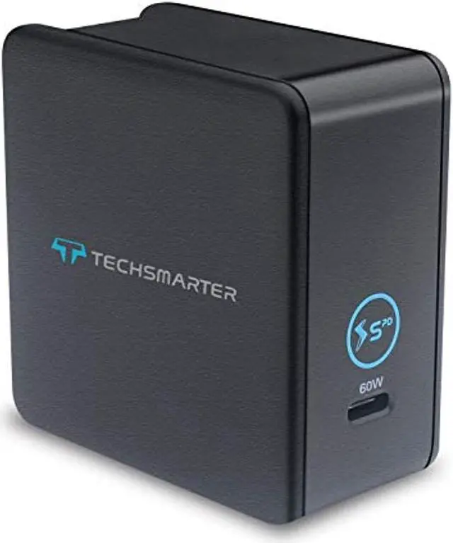 Alt view image 8 of 8 - Techsmarter 60W USB-C PD Laptop Wall Charger Compatible with iPhone 15, 14, 13, 12, 11, XS, XR, iPad Air/Pro, MacBook Air/Pro, Samsung S23, S22, S21, S20, S10, Androids