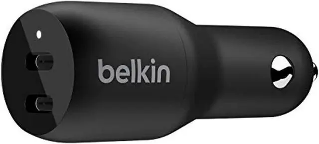 Alt view image 4 of 15 - BELKIN CCB002btBK Black BOOST CHARGE Dual USB-C Car Charger 36W