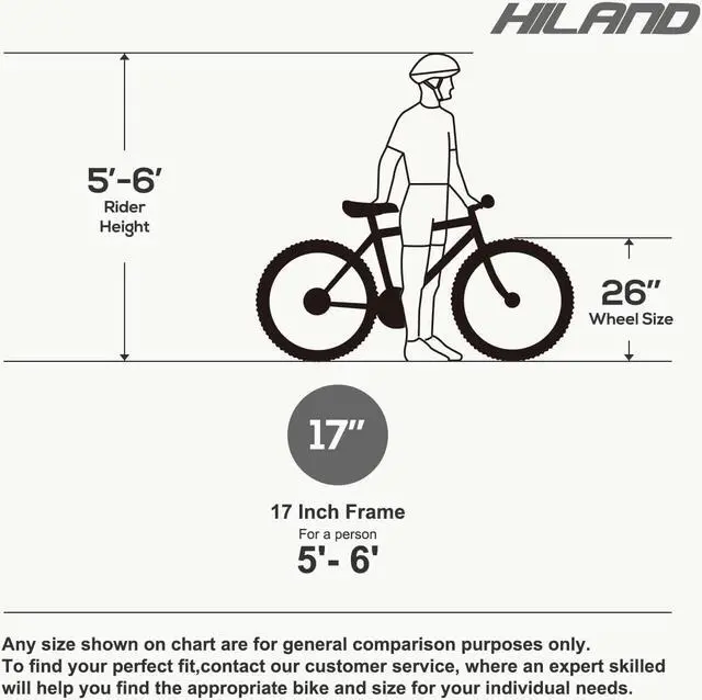 Alt view image 6 of 6 - Hiland Mountain Bike, Shimano 21 Speeds Drivetrain, Aluminum Frame 26 Inch Wheels with Disc-Brake 3-Spoke for Men Women Men's MTB Bicycle