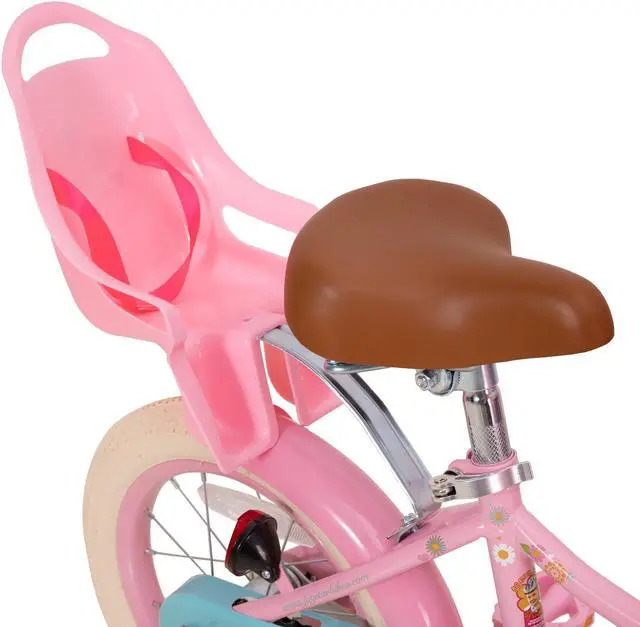 Alt view image 4 of 6 - JOYSTAR Little Daisy Kids Bike for 2-7 Years Girls with Training Wheels & Front Handbrake,12 14 16 Inch , Blue Pink White