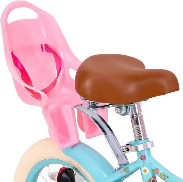 Alt view image 4 of 6 - JOYSTAR Little Daisy Kids Bike for 2-7 Years Girls with Training Wheels & Front Handbrake,12 14 16 Inch , Blue Pink White