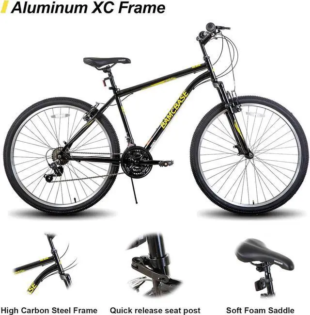 Alt view image 2 of 6 - Hiland 26 27.5 Inch Mountain Bike, Men's Women's MTB with 21 Speeds, High-Tensile Steel Frame, V Brake, Hardtail Bicycle for Adults