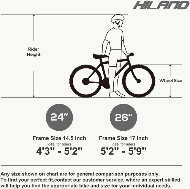 Alt view image 5 of 6 - HILAND 26 27.5 Inch Mountain Bike, High-Tensile Steel Frame, 21 Speeds, V Brake, Hardtail Bicycle for Men and Women, Ideal MTB for Adults